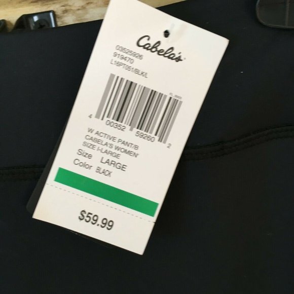 Cabela's Women's Lycra Sport Active Pant Black Fitness Size LARGE NEW MSRP $60 - Picture 4 of 4
